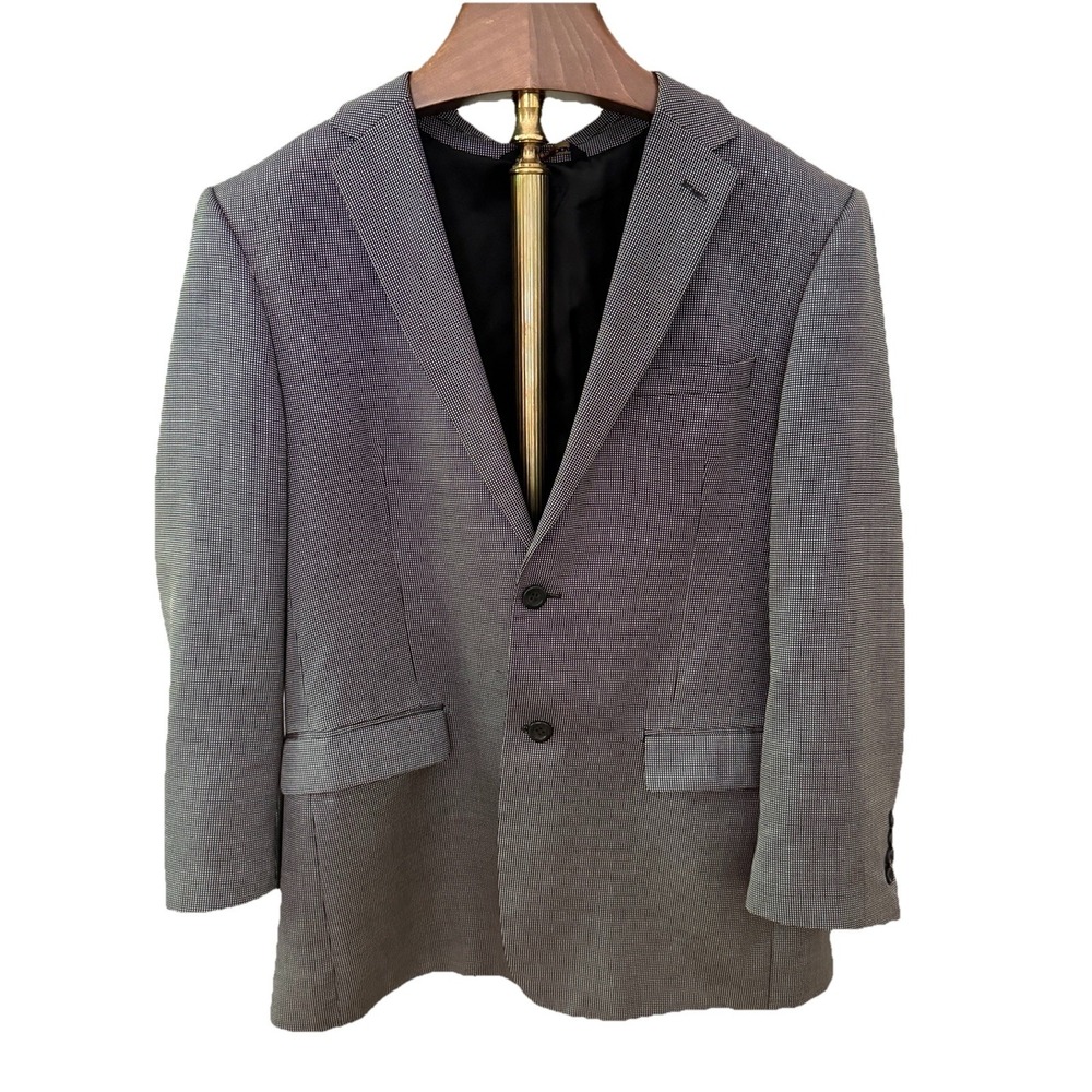 Pronto Moda Italia Sport Coat 42R Gray Black Micro Silk Wool Cashmere Blazer